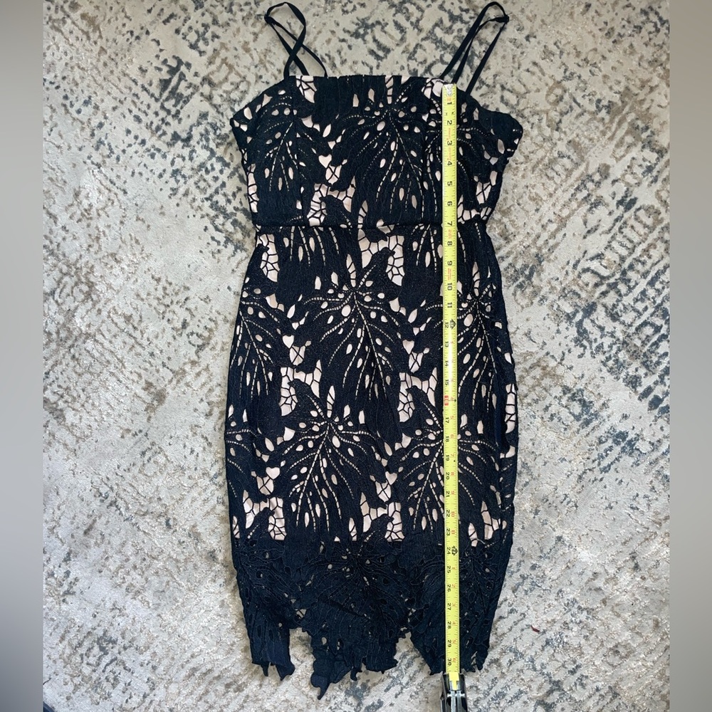 Black Midi Dress by Aqua Lace over Nude XS - Picture 9 of 9